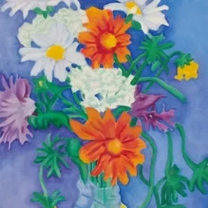 Colorful bouquet of daisies and orange flowers